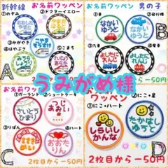 『うみがめ様』お名前ワッペン