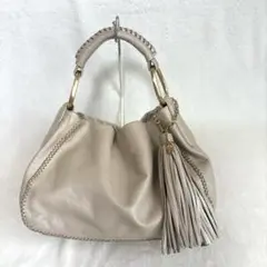 【美品】SAZABY サザビー エートートレザー タッセル 編み込み