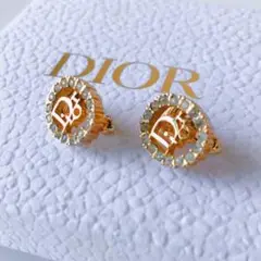 クリスチャンディオール Dior ロゴイヤリングゴールドストーン アクセサリー