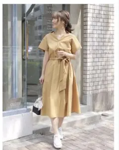 mercuryduoマーキュリーデュオ シャツワンピースF キャメル
