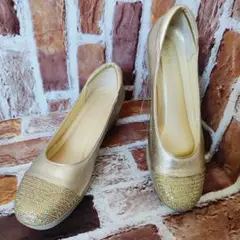 【美品】 HILLS AVENUE （24.5）スパンコール　ウェッジソール
