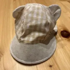 耳付きチェックキャップ　42㎝