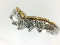 k18 750 金 プラチナ Pt900 ダイヤネックレス 3103178-28