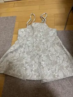 グレー 花柄レース キャミソール M