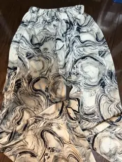マーブル模様 ワイドパンツ サイズF