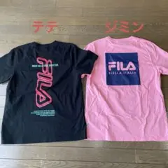 FILA Tシャツ 2枚セット ピンク ブラック BTS テテ ジミン着用