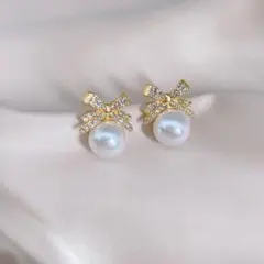 新品♡　S925　ピアス　パール　ストーン　ゴールド　アクセサリー　上品　韓国