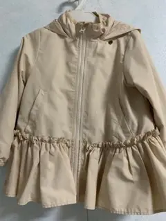 フリル付きベージュフードジャケット