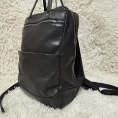 joya 本革 レザー 大容量 A4収納可能 シルバー金具 ジップ リュック 黒