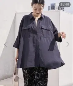 美品　アメリカンホリック　接触冷感Wポケットシャツチュニック