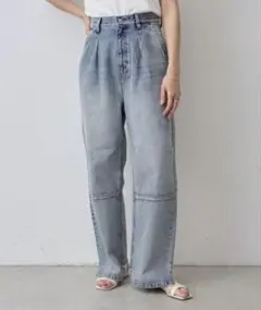 ビアズリー　YENN ダメージデニムパンツ　バレルパンツ　36