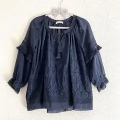 ウラジョンソン ULLA JOHNSON シルク100% 刺繍 ブラウス