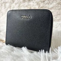 ☆新品未使用☆FURLA フルラ 二つ折り財布 レザー 黒 ゴールド