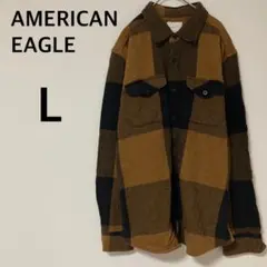 アメリカンイーグル ブロックチェック ヘビーネルシャツ 【L】メンズ トップス