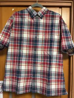値下げ‼️美品！UNIQLOチェック柄 メンズ半袖シャツ　ＸＬサイズ
