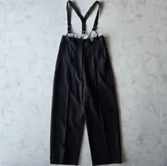 美品✨アクテ　AKTE　ストラップワイドパンツ　黒　ブラック　センタープレス