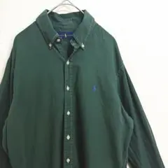 RALPH LAUREN ラルフローレン ポニーロゴ刺繍長袖ボタンダウンシャツM