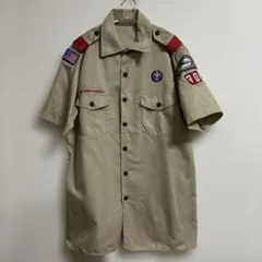 古着　Tシャツ　ボーイスカウト　シャツ　半袖　XL ベージュ　USA ワッペン