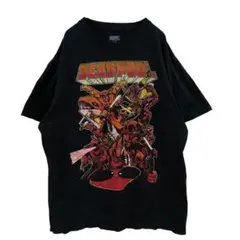 マーベル メンズTシャツ　黒　L　カジュアル　部屋着　夏服　古着【2913】