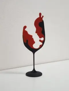 愛するふたり　ワイン　モダンアートオブジェ