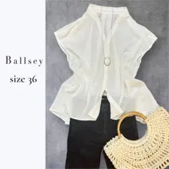 Ballseyトゥモローランド ノースリーブブラウス ホワイト 日本製 36