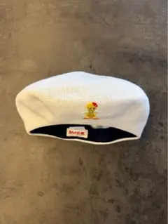 美品 MINI-K キッズ 白 ベレー帽 トゥイーティー カナリア 52cm