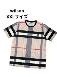 Wilson XXLサイズ 半袖 テニスウェア ストライプ Tシャツ