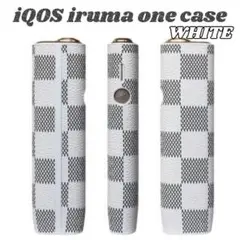 【新品 白系】市松柄 iQOS イルマ ワン カバー 高品質 収納ケース レザー