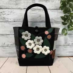 ハンドメイド トートバッグ　No.897 一点物　花モチーフ