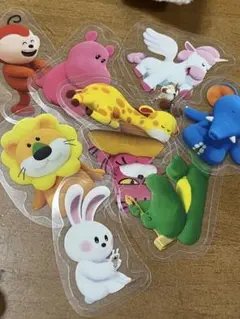 たべっこどうぶつ クリア ステッカー シール らいおん ぞう さる ペガサス