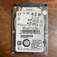 【中古HDD】HITACHI 500GB SATA/回数392/時間297