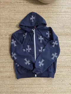 UNKNOWN アンノウン Cross Rhinestone Zip Hoodi