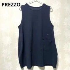 【美品】PREZZO ノースリーブチュニック ネイビー M-L