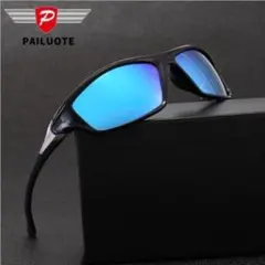 t19 ライディングメガネ UV400 スポーツミラーサングラス 青 T69
