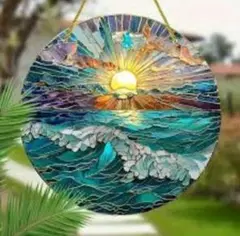 ②　サンキャッチャー　太陽　海辺　朝日　夕日　インテリア　アクリルプレート