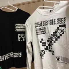 ZARA 白黒Minecraft ブラック 長袖11-12歳　二枚セット