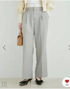 VIS グレー ストレートパンツ