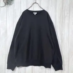 ☆エイチアンドエム/H&M (L)トレーナー スウェット黒 裏起毛 シンプル