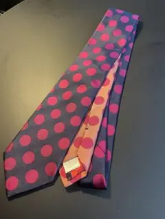 Paul Smithネクタイ　ネイビー ピンク ドット柄