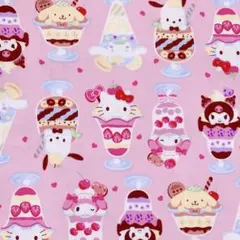[no.4613]サンリオ キャラクターズ パフェ柄 ピンク オックス生地＊