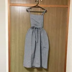 ギンガムチェックのハンドメイドエプロン　大人用