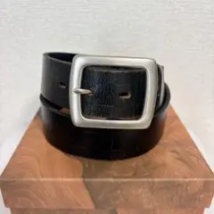 HAWK COMPANY レザー 本革 ベルト ブラック シルバーバックル