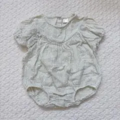 tete a tete テータテート　リーフ柄　ガーゼ生地　ロンパース　70