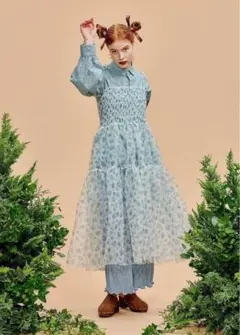 POPPY あさぎーにょ アーチギャザーシースルートップス ピンク 完売 POPPY あさぎーにょ アーチギャザーシースルートップス