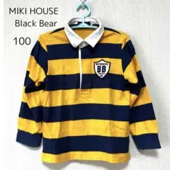 MIKI HOUSE Black Bear ラガーシャツ　トレーナー　100