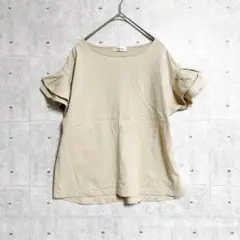 【Smilook】フリルスリーブカットソー (M) シンプル無地 半袖
