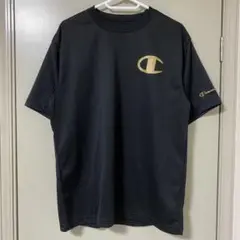 Champion ゴールドロゴ Tシャツ 黒　ブラック　メンズL スポーツウェア