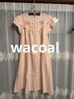 Wacoal 花柄刺繍フリルネグリジェ ピンク