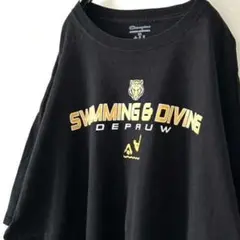 チャンピオン スイミング&ドライブ Tシャツ 2XL ブラック 黒 古着