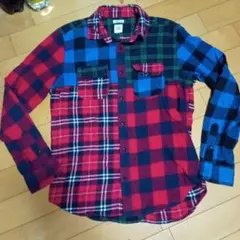 GAP ギャップ クレイジーパターンチェックネルシャツ S